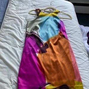 Silk multi colored dress . Ann Taylor size 0